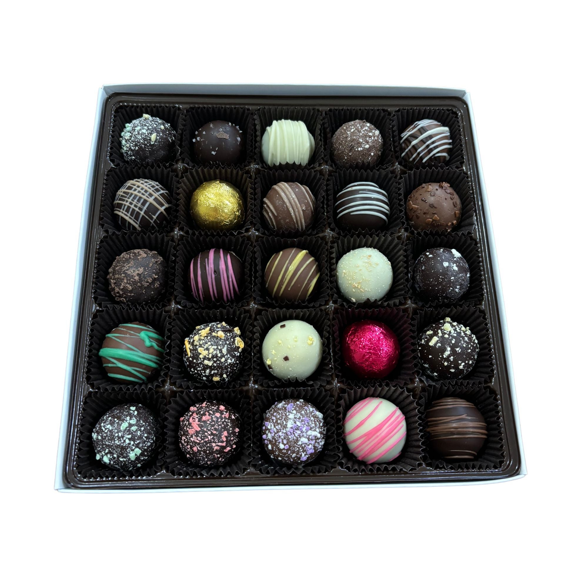 25 Clear Plastic Chocolate Truffle Boxes - 3.2x3.2x1.5 Inch Food Display Containers